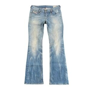 Diesel Louvely Stretch Bootcut Jeans Women's Size 32 Light Wash Distressed Denim